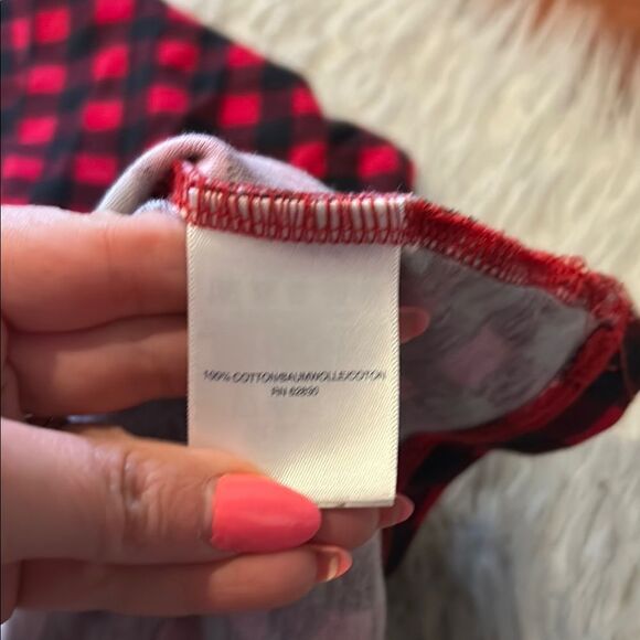 Lands' End Red and‎ Black Plaid Turtleneck - Picture 3 of 4